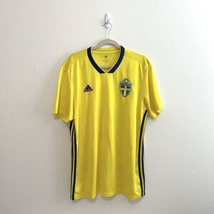2018 Adidas Sweden National Team Soccer Home Jersey Yellow BR3838 RARE sz XL